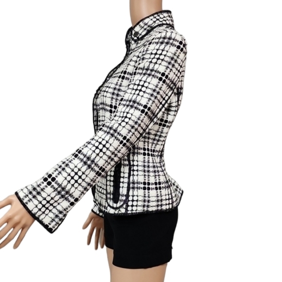 Eccoci White/Black Women's Blazer‎ Jacket size 8 Medium - Picture 5 of 11